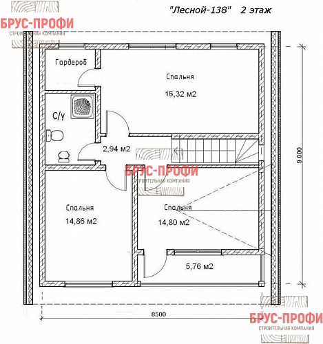 Проект №77. Дом из бруса 8,5 на 10,5