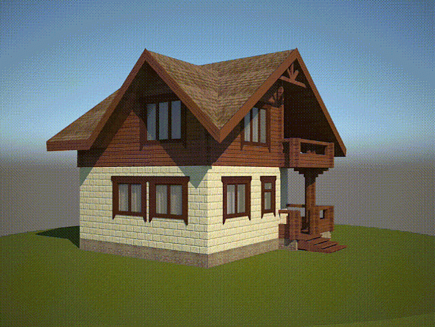 Проект №14. Комбинированный дом 8,6 на 6,6