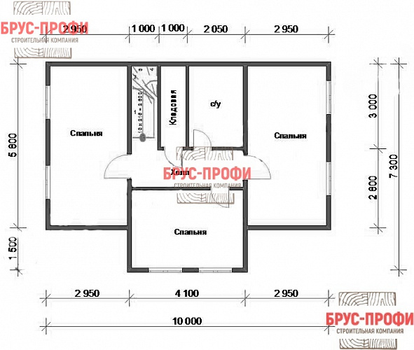 Проект №43. Дом из бруса 7,3 на 10