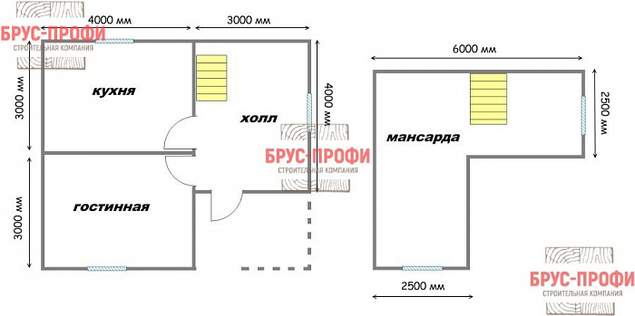 Проект №9. Дом из бруса 6 на 7