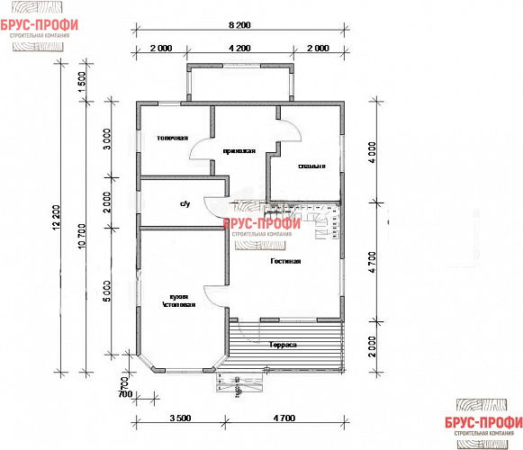 Проект №73. Дом из бруса 8 на 12